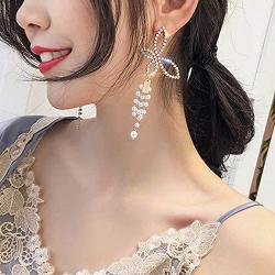 FXmimior Fashion Women Earrings Gold Tassel Pearl Butterfly Earrings Jewelry for Girl Women