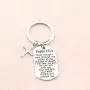 FUSTMW Psalm 23:4 Bible Verse Dog Tag Keyring/Necklace Christian Jewelry Religious Inspirational Gift