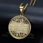 Lee Island Fashion 24K Gold Plated Eye of Horus On Tree Of Life Egyptian Protection Pendant Stainless Steel Necklace For Men Boys, 24 Inch Chain Blue Evil Eye Jewelry