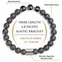 Morchic Natural Hematite Onyx 2 Pcs Energy Beaded Stretch Couples Bracelets, Womens Mens Yoga Prayer Therapy Arthritis Bangle 8mm