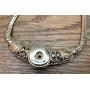 My Prime Gifts Bold Gold Designer Charm Necklace Jewelry Holds One 18-20 Snap Standard Ginger Style Charms