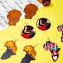 10 Pairs African Round Wooden Earrings Ethnic Style African Map Earrings Multicolor Earrings for Women