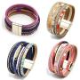 MUERDOU Infinity Leather Cuff Bracelets for Women Handmade Wrap Bangle Boho Bracelets for Women Teen Girl Boy
