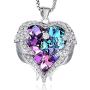 Gold Plated Angel Wing Heart Swarovski Crystal Necklace Nova & Co