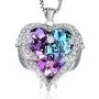 Gold Plated Angel Wing Heart Swarovski Crystal Necklace Nova & Co Gold Plated Angel Wing Heart Swarovski Crystal Necklace Nova & Co