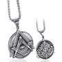 Elfasio Freemason Symbol Masonic Necklace for Men Illuminati All Seeing Eye/Eye of Gold Both Sided Stainless Steel Pendant Jewelry