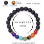 TASBERN Lava Rock Bracelet 7 Chakras Beaded Aromatherapy Essential Oil Diffuser Bracelet Natural Stone Yoga Beads Bracelet Adjustable