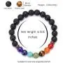 TASBERN Lava Rock Bracelet 7 Chakras Beaded Aromatherapy Essential Oil Diffuser Bracelet Natural Stone Yoga Beads Bracelet Adjustable