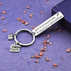 Writer Author Gift Please Do Not Annoy The Writer Keychain Writing Jewelry for Author Novelist Recorder(KR-annoy writer)