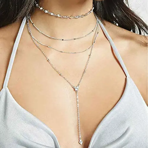 Blufly Layered Y Pendant Necklace Crystal Choker Beads Necklaces Lariat Long Necklace Chain jewelry for Women and Girls (GOLD) Blufly Layered Y Pendant Necklace Crystal Choker Beads Necklaces Lariat Long Necklace Chain jewelry for Women and Girls (GOLD)