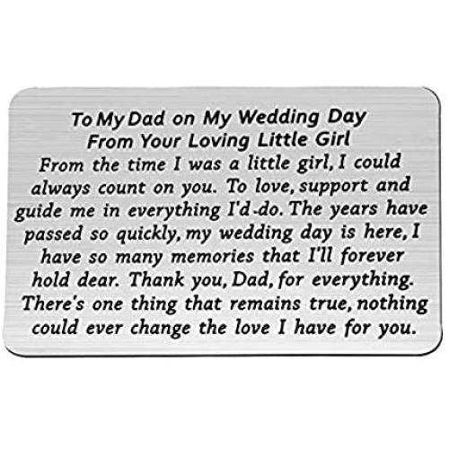 AKTAP Father Daughter Jewelry to My Dad On My Wedding Day from Your Loving Little Girl Wallet Card Insert for Father of The Bride