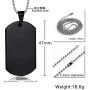 MPRAINBOW Mens Stainless Steel Customization Medical Alert Dog Tag Pendant Necklace Black,Free Engraved