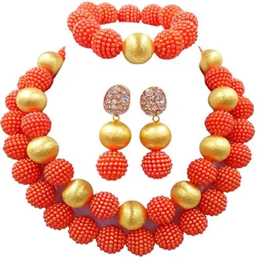 aczuv Nigerian Wedding African Beads Red Jewelry Sets for Women Simulated Pearl Necklace and Earrings aczuv Nigerian Wedding African Beads Red Jewelry Sets for Women Simulated Pearl Necklace and Earrings