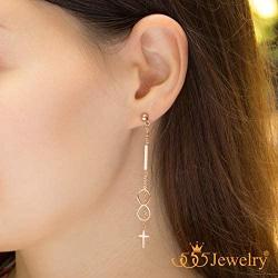 555Jewelry Stainless Steel Dangle Drop Infinity & Cross Earrings for Women & Girls