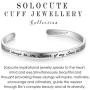 Solocute Inspirational Cuff Bangle Bracelets Motivational Mantra Quote Engraved Best Friend Sister Mom Gift for Women Teen Girls Birthday Jewelry
