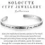 Solocute Inspirational Cuff Bangle Bracelets Motivational Mantra Quote Engraved Best Friend Sister Mom Gift for Women Teen Girls Birthday Jewelry