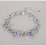 GEMMANCE Butterfly Link Charm Bracelet with Premium Birthstone Crystal, Silver-Tone, 7”+2” Chain GEMMANCE Butterfly Link Charm Bracelet with Premium Birthstone Crystal, Silver-Tone, 7”+2” Chain