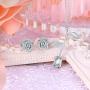 BriLove Womens 925 Sterling Silver Vintage Rose Pendant Necklace Stud Earrings Jewelry Set