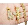 Jstyle 2Pcs Gold Plated Necklaces for Women Men Prayer Hand Angel Pendant Necklace Ice Out Hip Hop Rope Chain 24'' 30''
