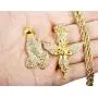 Jstyle 2Pcs Gold Plated Necklaces for Women Men Prayer Hand Angel Pendant Necklace Ice Out Hip Hop Rope Chain 24'' 30''
