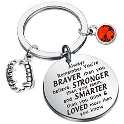 WSNANG TV Shows Inspired Keychain You are Braver Stronger Smarter Than You Think Keychain Inspirational Jewelry Gift for TV Shows Fans Lover Gifts