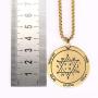 TEAMER Key of Solomon Seal Pendant Necklace Gold Stainless Steel Pentacle Talisman Wiccan Jewelry for Men Women