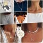 FaithHeart Yin Yang Necklace, Personalized Engraving Stainless Steel/18K Gold Plated Puzzle Pendant Jewelry for Couples with Adjustable Rolo Chain