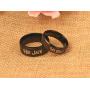 His Sally Her Jack Black Stainless Steel Romantic Couple Ring Lovers Promise Anniversary Engagement Wedding Bands