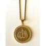 God Allah Men Women 14k Gold Finish Pendant Stainless Steel Real 3 mm Rope Chain Necklace, Mens Jewelry, Iced Pendant, Rope Necklace Prime Delivery