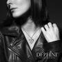 DEPHINI - Heart Necklace - 925 Sterling Silver - Double Love Heart Pendant with CZ Crystals - Fine Jewellery Woman Necklace - 18'' Rhodium Plated Silver Chain - Cubic Zirconia - Gifts for Women