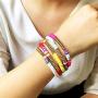 ATIMIGO 5Pcs Colorful Beads Heishi Bracelets Handmade Rainbow Boho Surfur Bracelets Set Stackable Stretch Summer Beach Jewelry for Women Men Girls