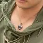 AILIN 925 Sterling Silver/Stainless Steel Personalized Skull Heart Necklace with Birthstones January to December Cubic Zirconia Eye Crystal Party Birthday Valentines Day Jewelry Gifts for Women Men