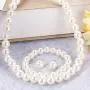 Finrezio Faux Pearl Crystal Necklace Earring Bracelet Set for Women Wedding Bridal Jewelry Finrezio Faux Pearl Crystal Necklace Earring Bracelet Set for Women Wedding Bridal Jewelry