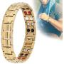 Magnetic Bracelet,Men Fashion Healthy Magnetic Therapy Bracelet,for Pain Relief,Arthritis and Carpal Tunnel Relief(Gold)
