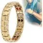 Magnetic Bracelet,Men Fashion Healthy Magnetic Therapy Bracelet,for Pain Relief,Arthritis and Carpal Tunnel Relief(Gold)