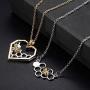 ORAZIO 2PCS Stainless Steel Beehive Bee Hive Honey Bee Necklace Hexagon Honeycomb Heart Pendant Necklace