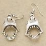 RechicGu Shark Hinged Moveable Tooth Jaws Skull Hell Demon Mouth Dangle Earrings Fancy Dress