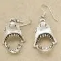 RechicGu Shark Hinged Moveable Tooth Jaws Skull Hell Demon Mouth Dangle Earrings Fancy Dress