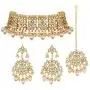 Aheli Elegant Indian Wedding Wear Faux Kundan Studded Choker Necklace with Maang Tikka Set Ethnic Fashion Jewelry for Women Aheli Elegant Indian Wedding Wear Faux Kundan Studded Choker Necklace with Maang Tikka Set Ethnic Fashion Jewelry for Women