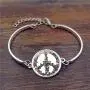 Floral Peace Sign Necklace Bracelet Earring Set