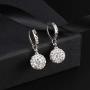 SKA Jewelry Sparkle Crystal Disco Ball Earrings Dangle Earrings for Women Studs with White Gold Plated 8mm 10mm