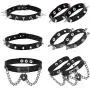 NEWITIN 9 Pieces PU Leather Punk Jewelry Set for Women and Girls Includes 3 Pieces Punk Chokers Leather Chokers and 6 Pieces Punk Bracelets Leather Bracelets, Adjustable Goth Chokers and Wristbands NEWITIN 9 Pieces PU Leather Punk Jewelry Set for Women and Girls Includes 3 Pieces Punk Chokers Leather Chokers and 6 Pieces Punk Bracelets Leather Bracelets, Adjustable Goth Chokers and Wristbands