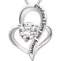 ALOV Jewelry Sterling Silver Grandma I Love You Forever Love Heart Cubic Zirconia Pendant Necklace ALOV Jewelry Sterling Silver Grandma I Love You Forever Love Heart Cubic Zirconia Pendant Necklace