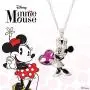 Disney Jewelry for Women and Girls, Sterling Silver Mickey or Minnie Mouse Holding a Crystal Heart on 18'' Necklace