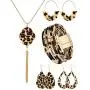 Hicarer 5 Pieces Leopard Jewelry Set Leopard Bracelet Earring Necklace for Women Girls Hicarer 5 Pieces Leopard Jewelry Set Leopard Bracelet Earring Necklace for Women Girls