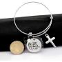Uloveido Stainless Steel Christian Bible Verse Quote Expandable Wire Bangle Bracelets 2.5 Inches