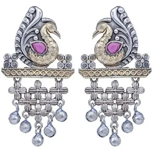 Aheli Oxidised Antique Afghani Tribal Dangle Drop Earrings Ethnic Indian Traditional Bollywood Stylish Party Wear Jewelry for Women Girls