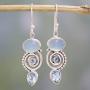 NOVICA Blue Topaz and Chalcedony .925 Sterling Silver Dangle Earrings Sentimental Journey