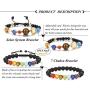 Finrezio 4 Pcs Bead Bracelets for Women Men Solar System & Chakra Stone Diffuser Bracelets Set Aromatherapy Yoga Bracelet 8MM Beaded