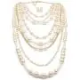 Shineland Multilayer Strand Simulated Faux Pearl Statement Long Sweater Chain Necklace and Earrings Set